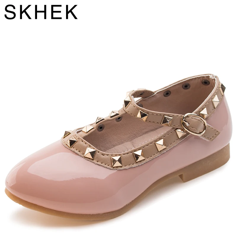 SKHEK Brand New Заклепки девочек Детская обувь Детская Досуг Спортивная обувь Rubber Sole Breathable PU20172017 Модный отдых кроссовки кеды красовки