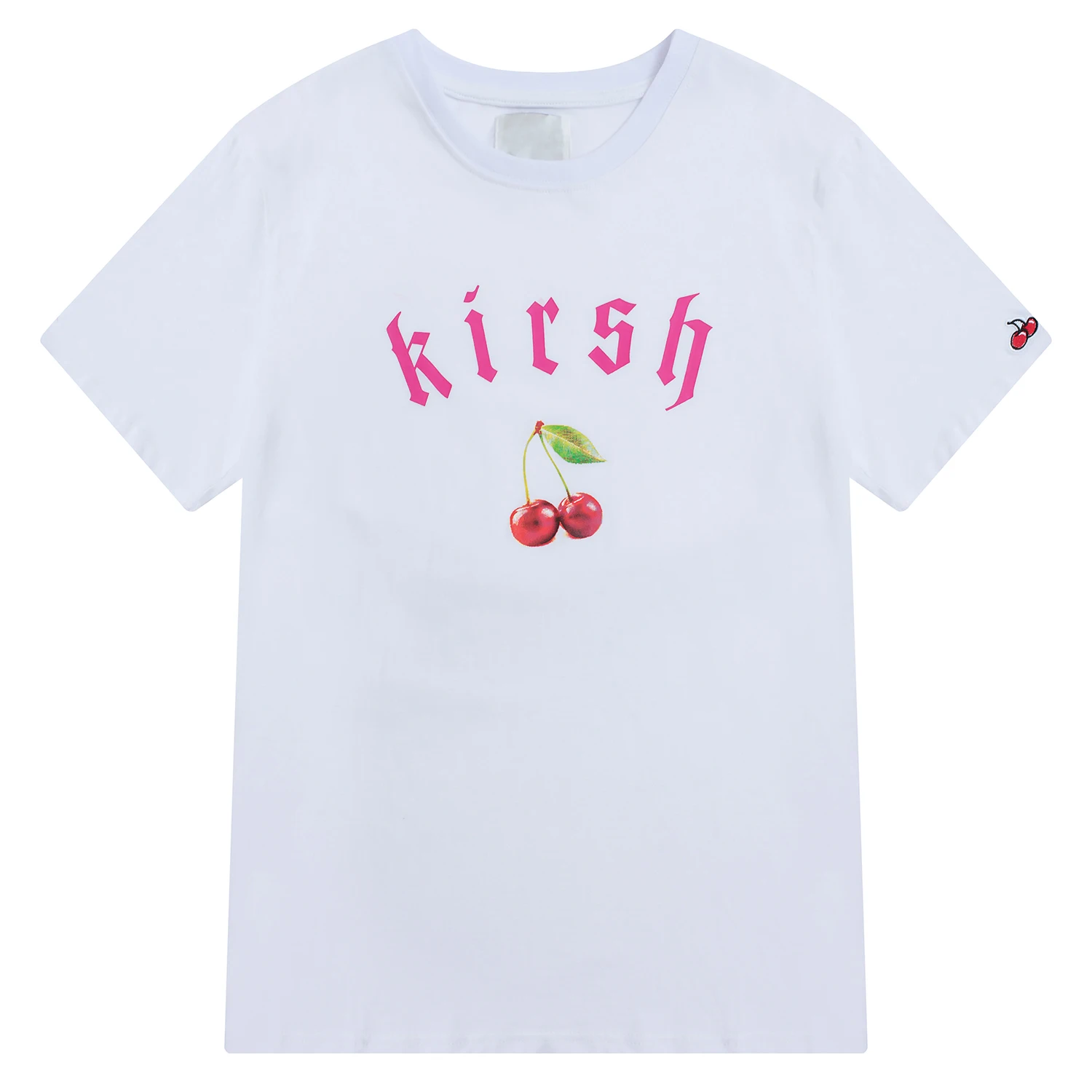 Сладкий Вишневый принт буквы женская летняя белая футболка черная с коротким