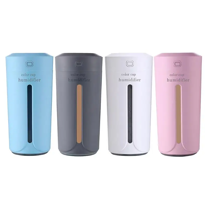 

2021 Mini Air Humidifier USB Ultrasonic Humidifier Car Aroma Diffuser Electric Essential Oil Diffuser Cup 7 Color LED Lights