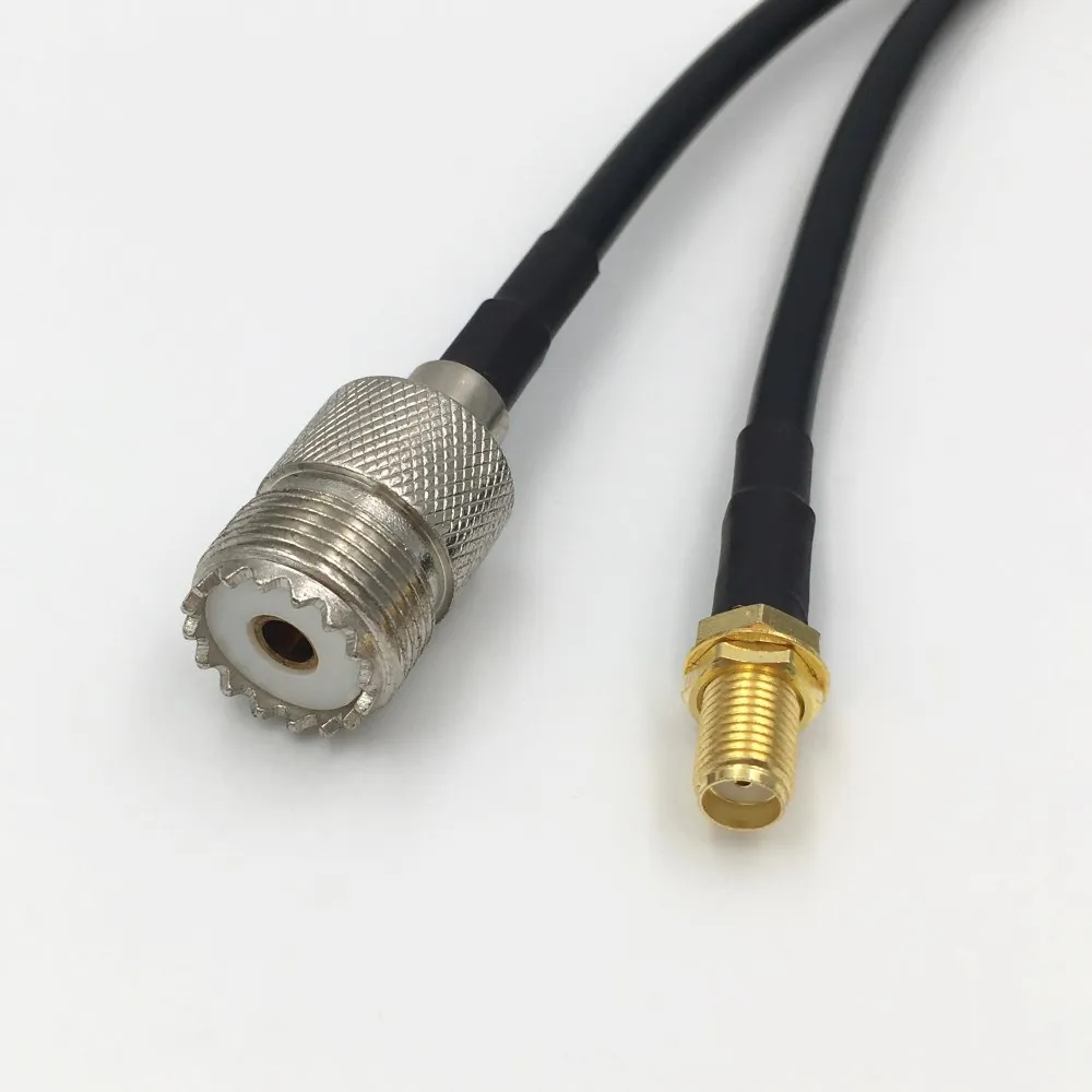 5 шт. UHF SO239 гнездо SMA RG58/LMR195 RF кабель коаксиальный отрезок провода разъем 20 см 30 50 1 м
