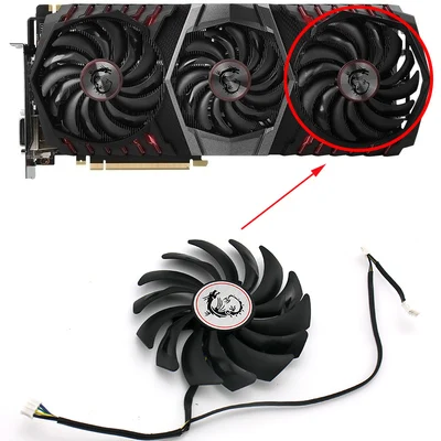 One fan3 Для MSI GTX1080Ti GAMING X TRIO видеокарта вентилятор охлаждения PLD10010S12HH DC12V 0.40A - Цвет лезвия: One fan3