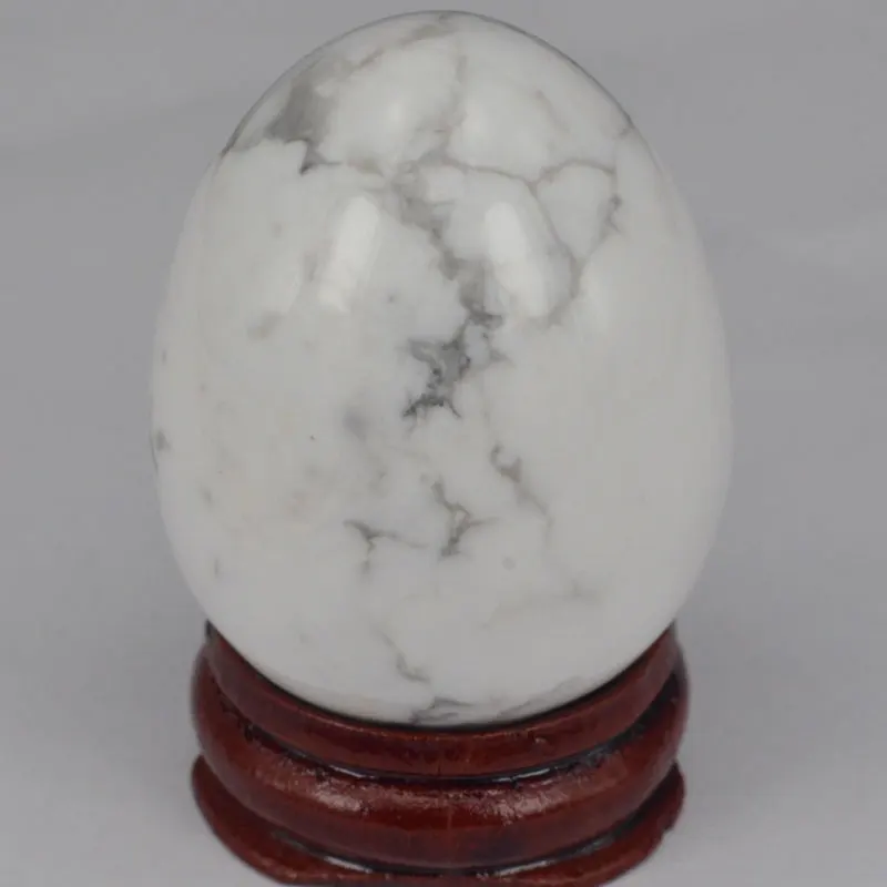 Howlite Turquoise Природный драгоценный камень кристалл рейки лечебная Сфера Йони массаж яйцо коллекция домашнего декора - Цвет: Howlite Turquoise