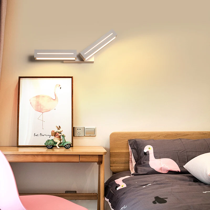 Черный/белый цвет для спальни светодиодный настенный светильник акриловый