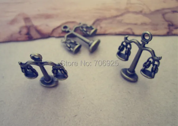 

25pcs/lot Antique bronze balance necklace pendant charm 16mmx21mm