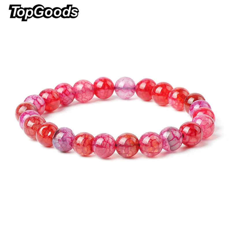 2018 новый браслет с натуральным каркасом розовый красный агат камень для женщин 8
