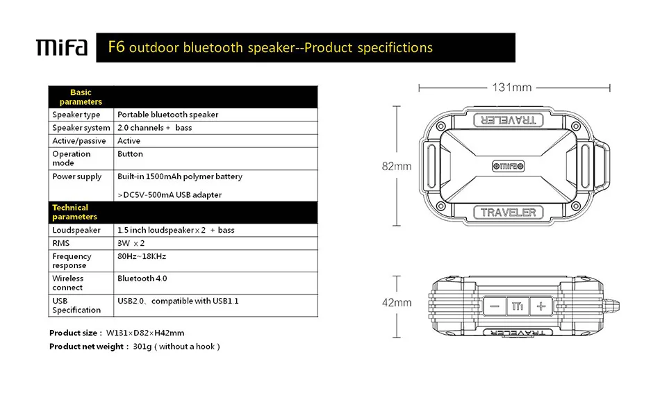 MIFA F7 Bluetooth динамик IP56 пыленепроницаемый водонепроницаемый динамик s AUX беспроводной портативный открытый динамик s металлический Саундбар громкий динамик