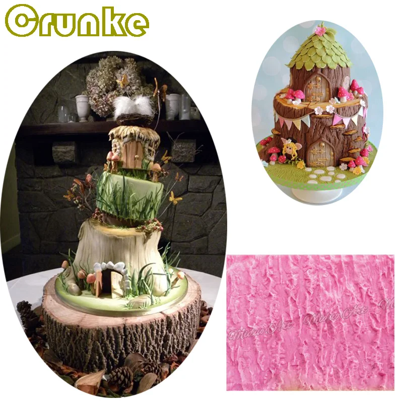 

Bark silicone cake mold bark flower fondant mold cake decorating tools chocolate gumpaste mould