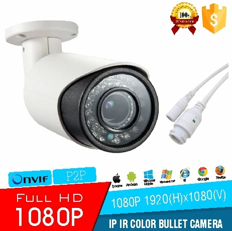 IP камера с варифокальным объективом Bullet 1080P H.264 2.0MP Full HD Инфракрасная цветная Sony Cmos