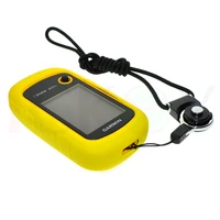 hiking handheld gps protect yellow silicon rubber case black detachable ring neck strap for garmin etrex 10 20 30 10x 20x 30x