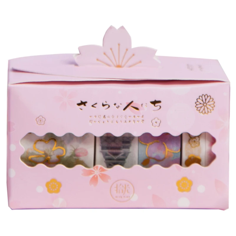 

10 set/lot DIY Japanese Paper Decorative Adhesive Tape Backlight Sakura Series Washi Tape/Masking Tape Stickers