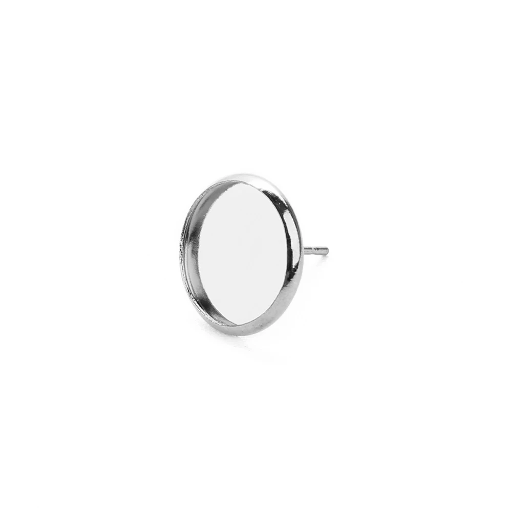 10pcs Stainless Steel Blank Earring Base Cabochon Cameo Bezel 8 10 12 14 16 20mm Round Setting Tray Diy Jewelry Making | Украшения и