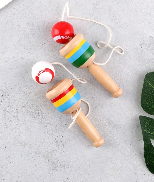 Дети Японский деревянные игрушки Kendama Кубок и мяч дошкольных образовательных подарок открытый весело Вечерние игры и игрушки для детей