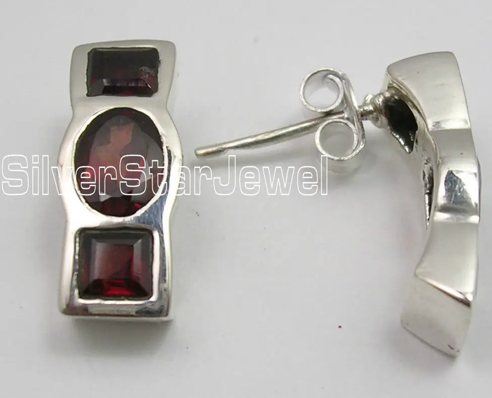 Серьги с серебряным гранатом из драгоценного камня 1.9CM1 пара сережек
