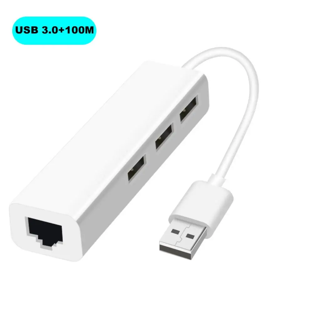 USB 3.0100M 3-портовый USB 3,0 концентратор с 10 100 1000 конвертер Gigabit Ethernet 3 USB 3,0 порта RJ45 гигабитный Ethernet порт - Цвет: USB 3.0100M