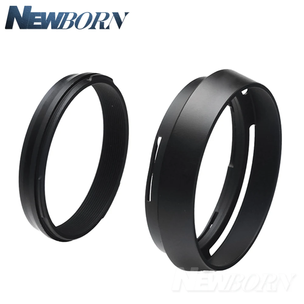Black 49mm Lens Adapter Ring+ Metal Lens Hood For Fujifilm Fuji X100 X70 X100S X100T Replace LH-X100+Free Lens Cap