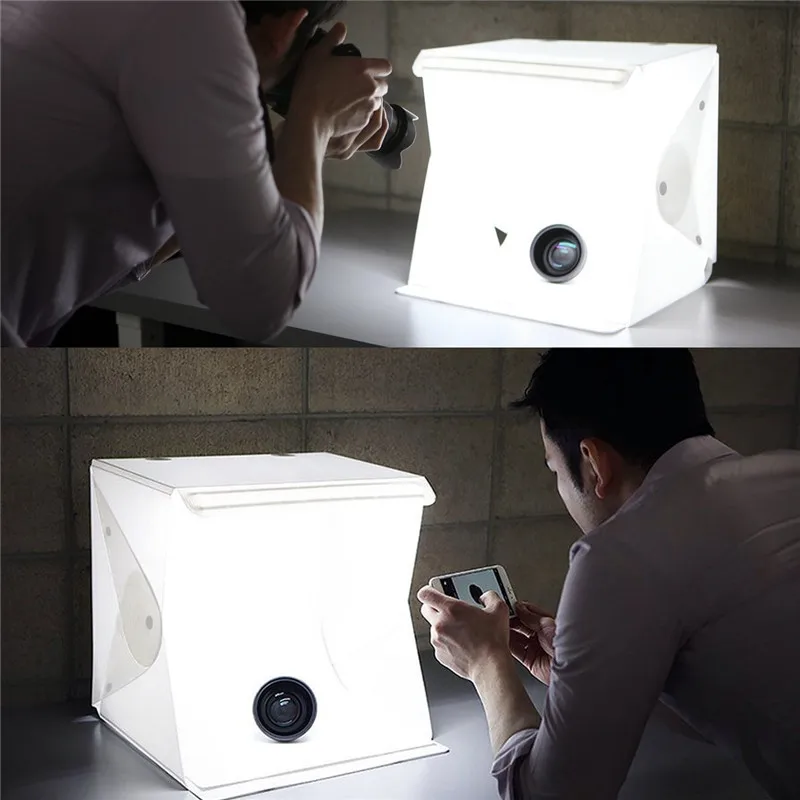 Portable Table Photo Studio Lighting Box 16 inch Mini Foldable LED Light Softbox Kit with 4 Colors Backdrops For Photography | Электроника
