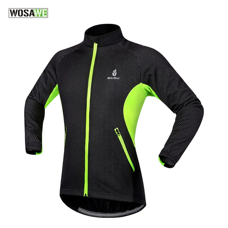 Зимняя мужская велосипедная куртка с длинным рукавом светоотражающая теплая