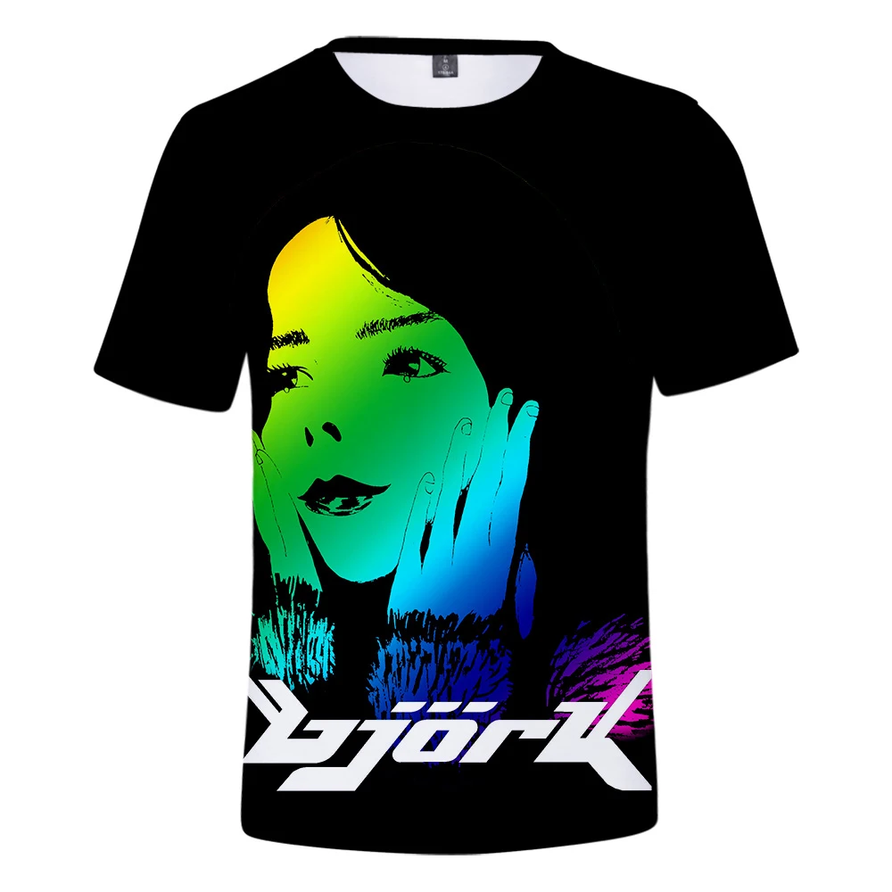 Женская футболка с круглым вырезом Aikooki свободная и принтом bjork Мужская 3D