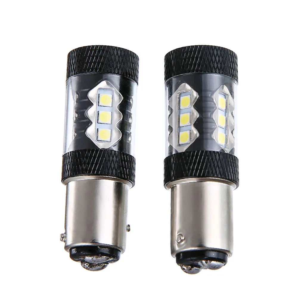 2pcs Car LED Light 3030 1157 BAY15D 16SMD 80W 6000K 900LM Brake White Turn Signal Bulb Bright |