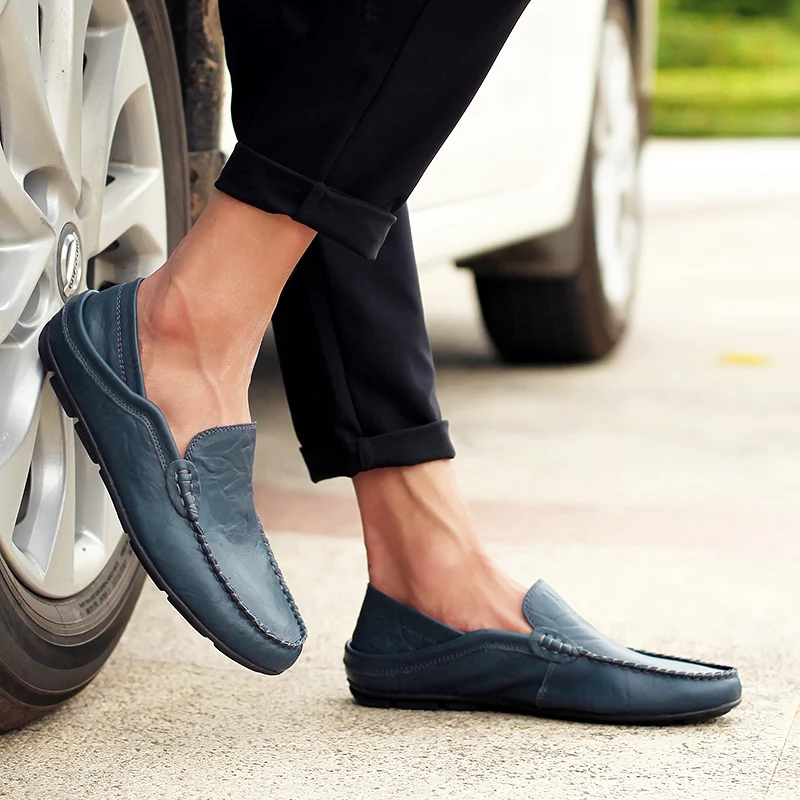 2017 новый Натуральная кожа мужчины мокасины Лучшие качества моды комфортно