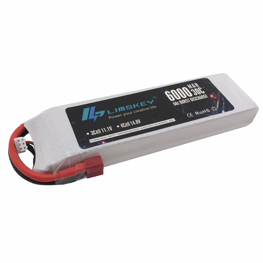 Жесткий чехол Limskey RC Lipo 2S Аккумулятор 7 4 в 6000 мАч 30C MAX 60C для Traxxas Slash Emaxx 1/10
