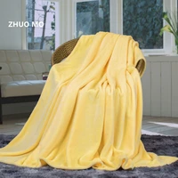 zhuo mo solid color flannel coral fleece layer blanket super soft throw blanket on sofa bed plane travel home textile sheets