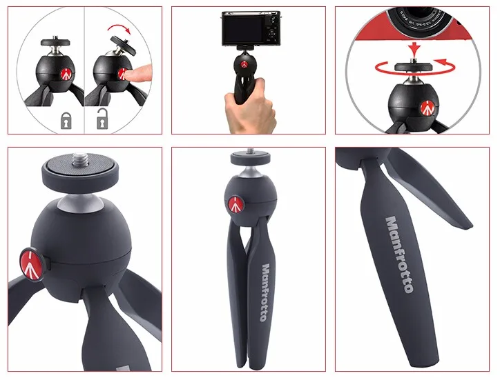 Manfrotto PIXI MTPIXI-B Настольный набор портативный мини штатив головка SLR одиночный микро-Автоспуск
