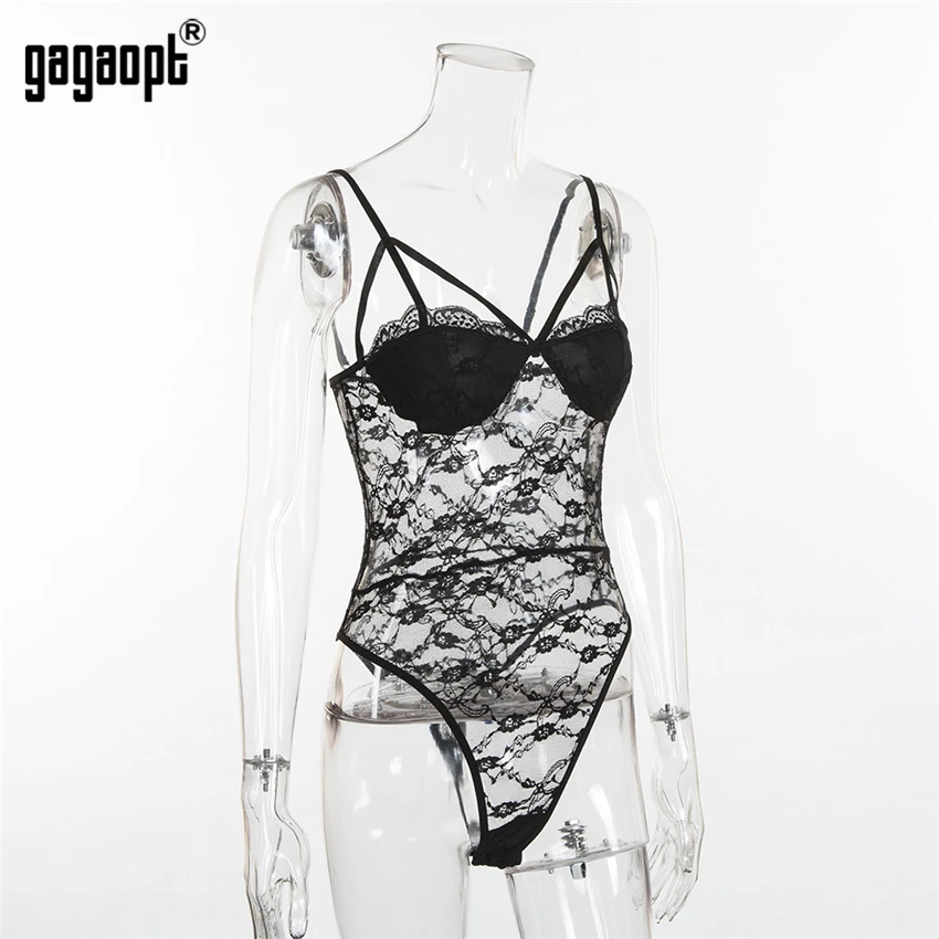 Gagaopt, Кружевное боди для женщин, повязки, перспективный сексуальный боди, Белый/Черный боди, комбинезон