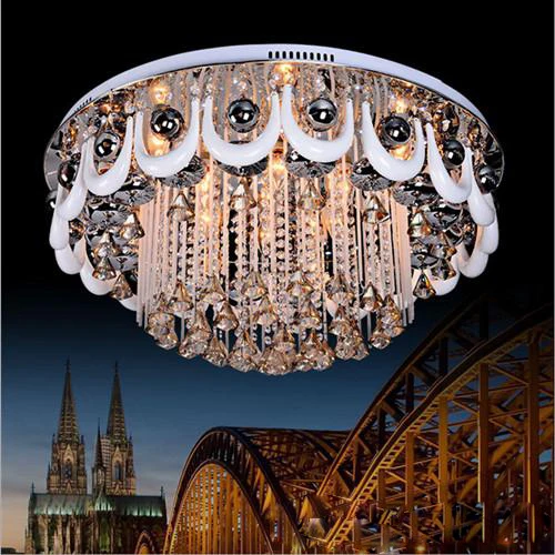 Бесплатная доставка Хрустальный светодиодный потолочный светильник лампа для