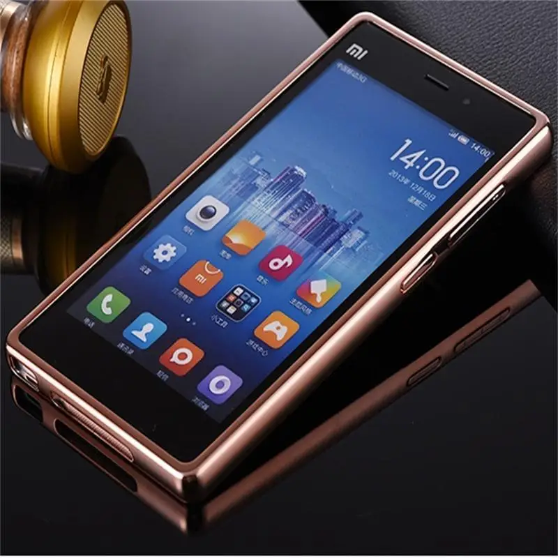 Xinchentech For Xiaomi Mi3 Case Luxury Mirror Metal +Acrylic Hard Back Cover 3 Fundas Phone Bag Accessory Capa |