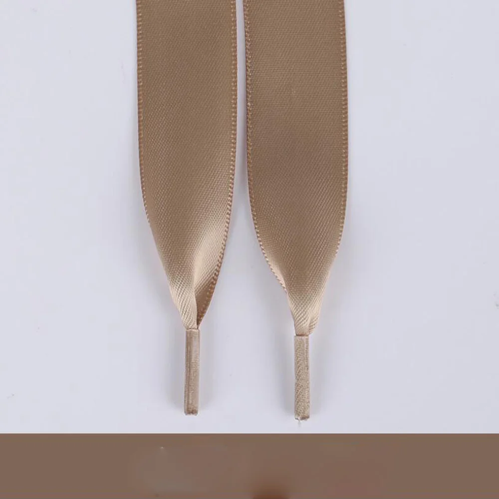 light brown 1 пара атласных шелковых лент шнурки белые кроссовки обувь кружево холст шнурки 2 см ширина 100 см Длина шнурки - Цвет: light brown