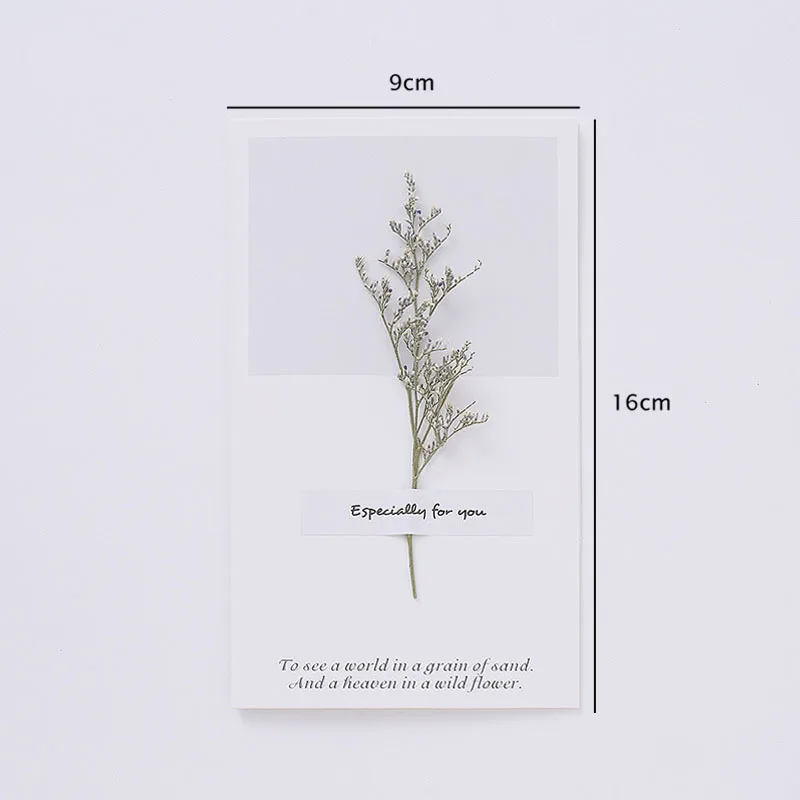 Lover grass 1 компл. Природа сушеные цветы складные пустые карты Гипсофилы спасибо подарок открытка Канцелярские конверт - Цвет: Lover grass
