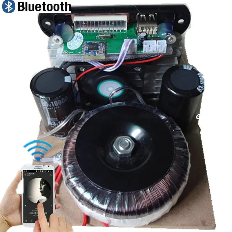 220 В супер мощность bluetooth усилитель доска hifi дисплей кольцо трансформатор четыре транзисторный усилитель/низкий уровень шума 150 Вт+ 150 Вт