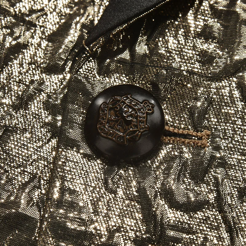 Мужской Блейзер MOGU с золотым принтом новинка 2017 Модный женский облегающий