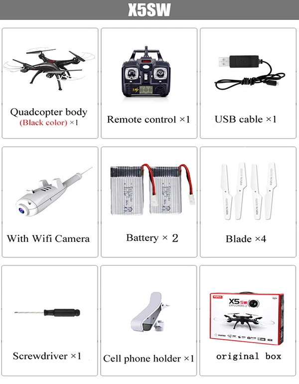 X5SW Black 2bat SYMA X5SW WI-FI RC квадролет с дистанционным управлением с видом от первого лица Квадрокоптер с дистанционным управлением и Камера Безголовый 2,4G 6-осевой в режиме реального времени, дистанционное Управление вертолет Квадрокоптер игрушка - Цвет: X5SW Black 2bat