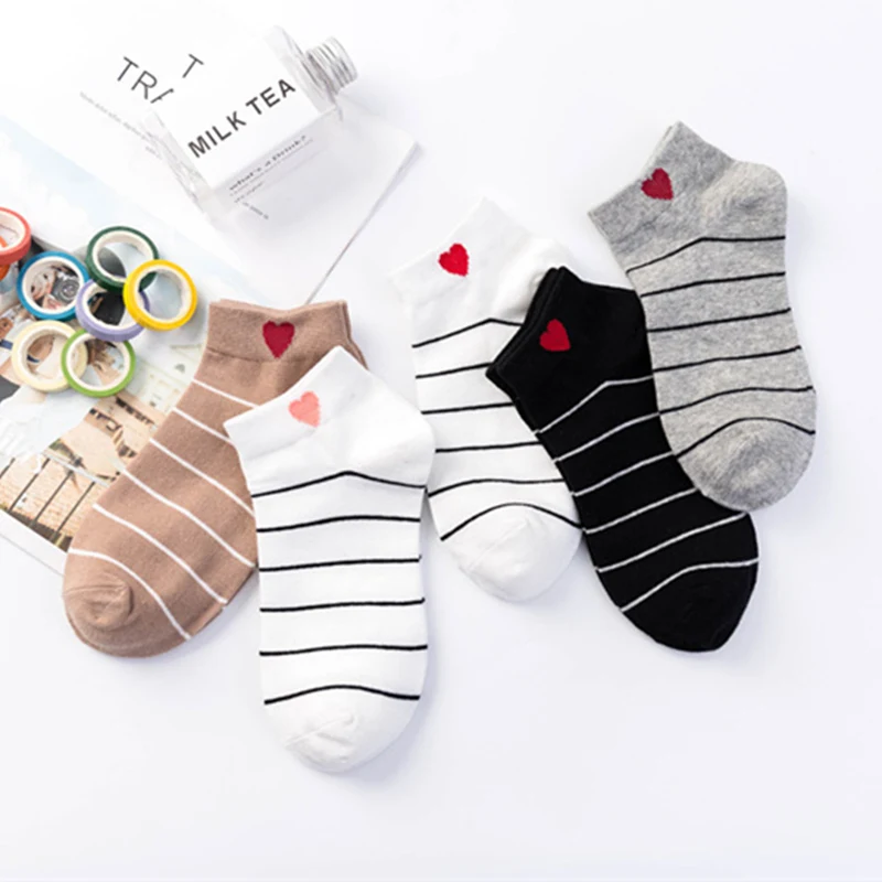 Носки башмачки унисекс милые хлопковые Дышащие ярких цветов с вышивкой лето