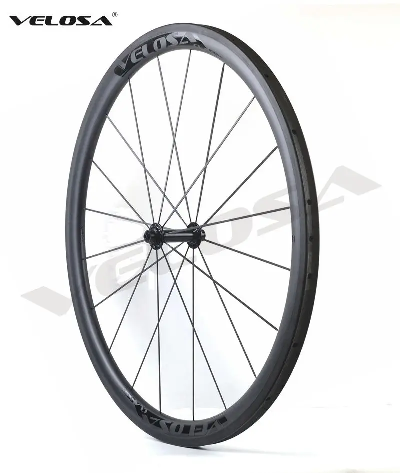 Velosa Race 30 черная серия дорожного велосипеда Углеродные колеса 700C дорожный