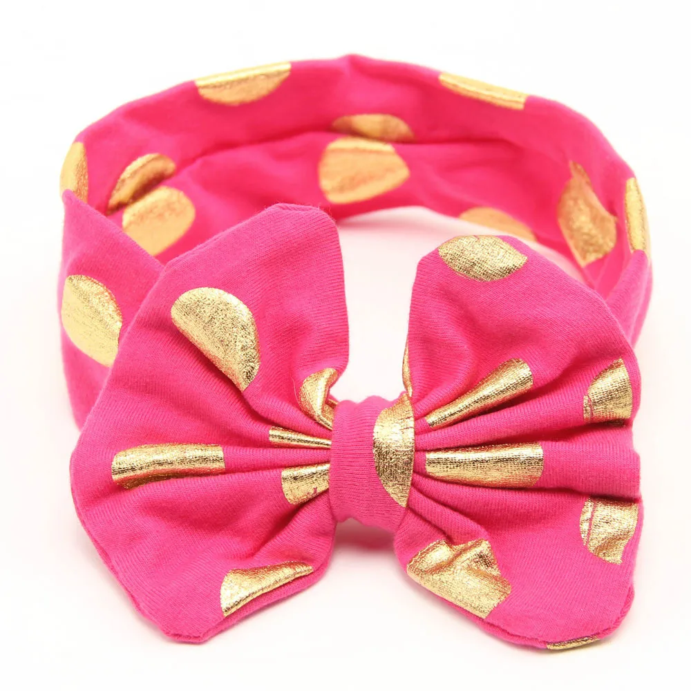 1 шт. ободки с бантиком в бронзовом горошек для девочек лента волос из