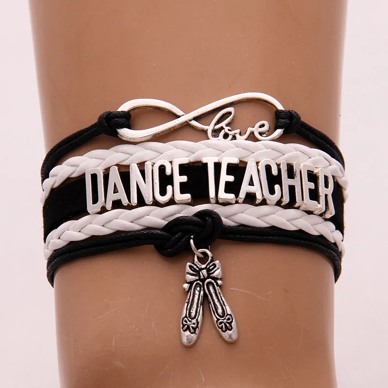 (10 шт./лот) Бесконечность любовь танец браслет учителя обувь для танцев кулон