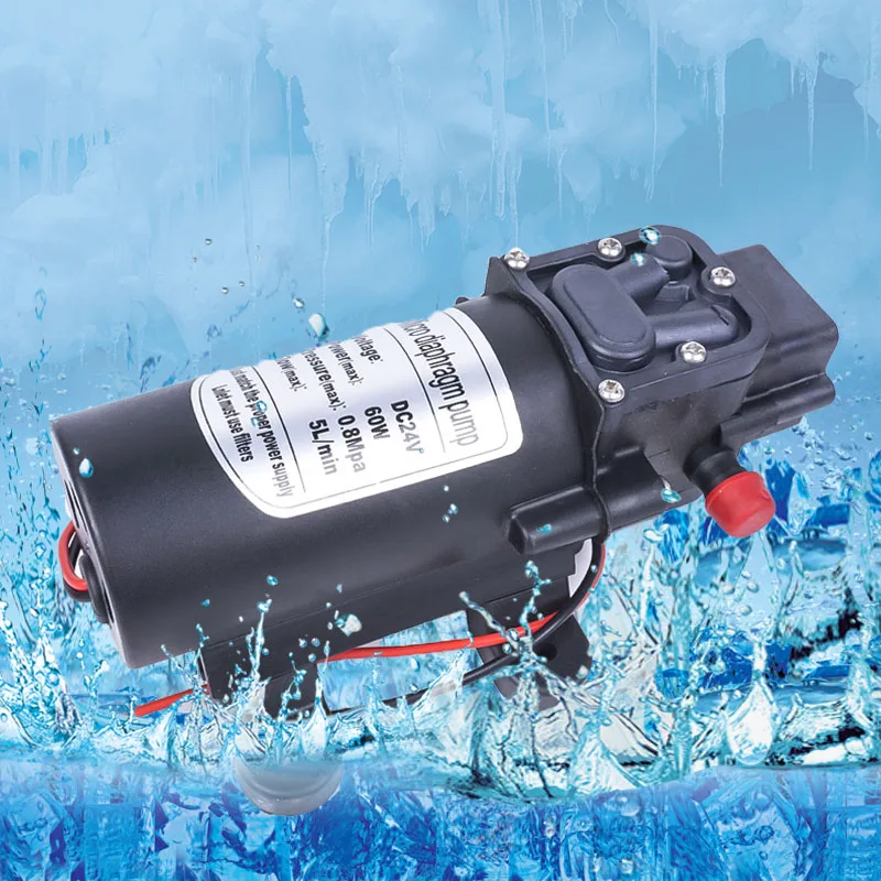 DC 24V 60W 130PSI 5L/мин Электрический мембранный насос Самовсасывающий усилитель для