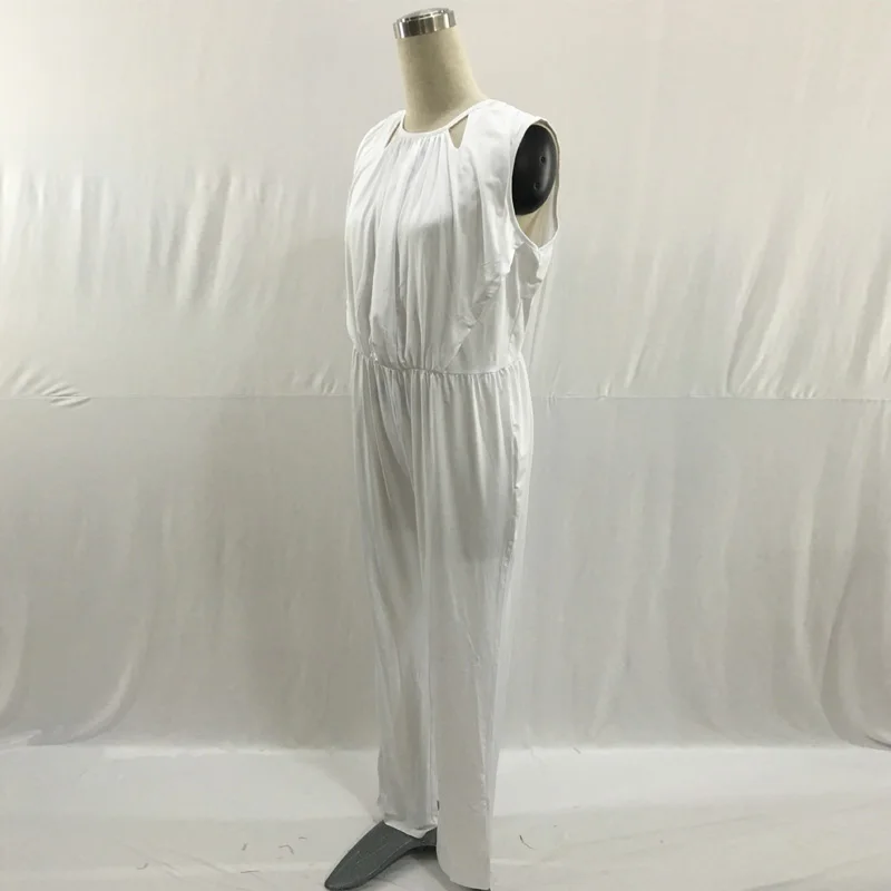 Женский комбинезон туника без рукавов свободный синий/черный модель 3XL/4XL/5XL