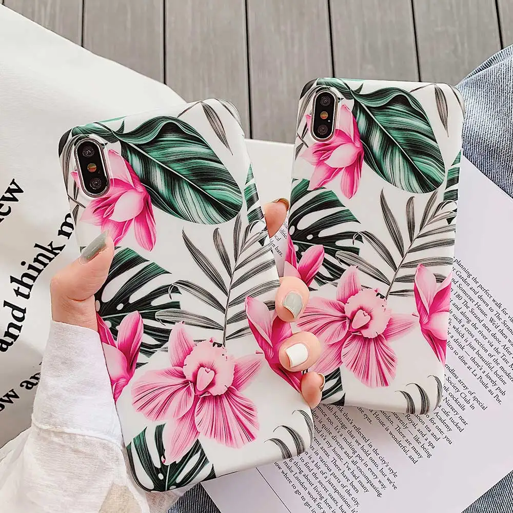 Чехол Boucho для iphone XS Max XR X Plants Art с цветочными листьями чехол телефона 6 6S 7 8 Plus