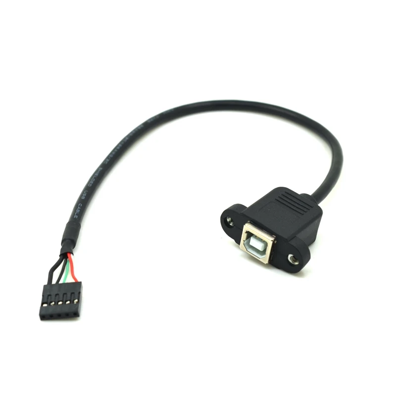 Фото 20-сантиметровый панельный кронштейн USB 2,0 B для принтера с внутренней резьбой и штекером 2,0 мм 5-Контактный корпус PCB кабель для материнской пл... №1