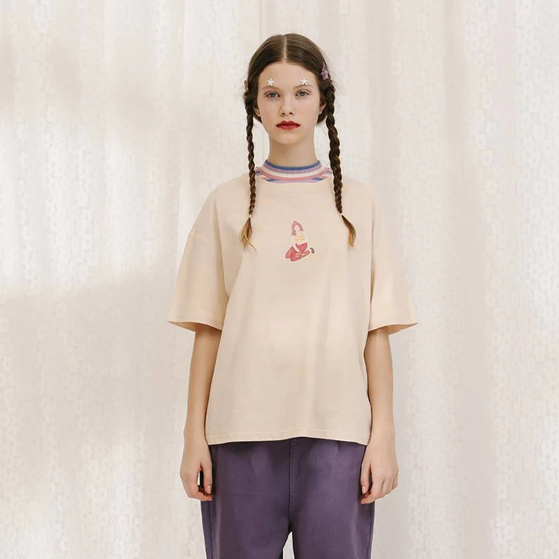 Модная летняя Дизайнерская Женская хлопковая Футболка с вырезом лодочкой и