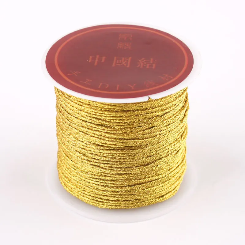 1.0mm gold 3/6/9/12/15 акций из золотых и серебряных нитей плетеный браслет ожерелье линия намотки нити из золотых или серебряных нитей - Цвет: 1.0mm gold