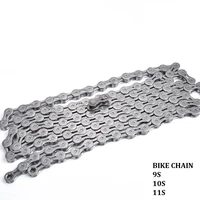9s 10s 11s speed bicycle chain 116 links with magic buckle for mtb road bicicleta bicycle parts steel hollow cycling chain