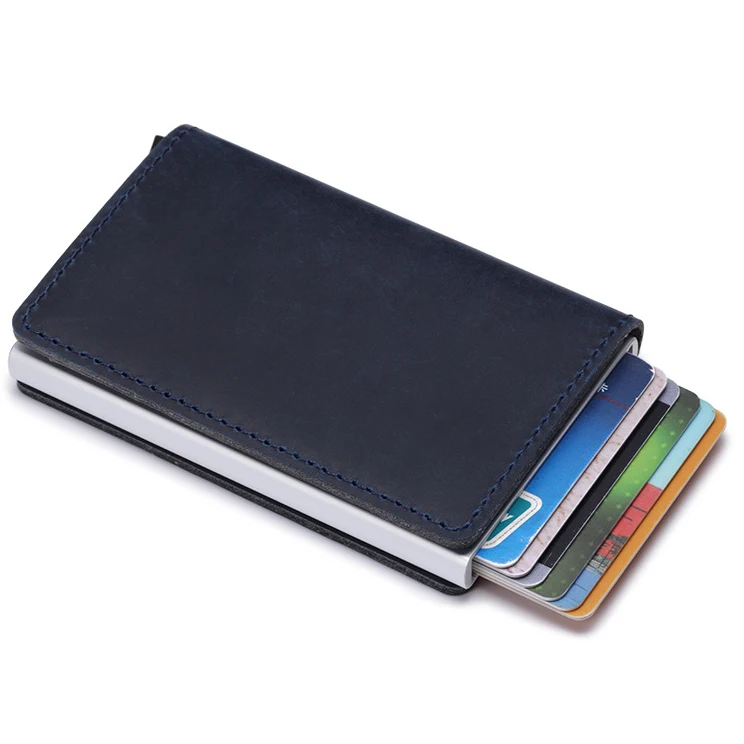Мужской тонкий кошелек Casekey из натуральной кожи для кредитных карт мини-кошелек с