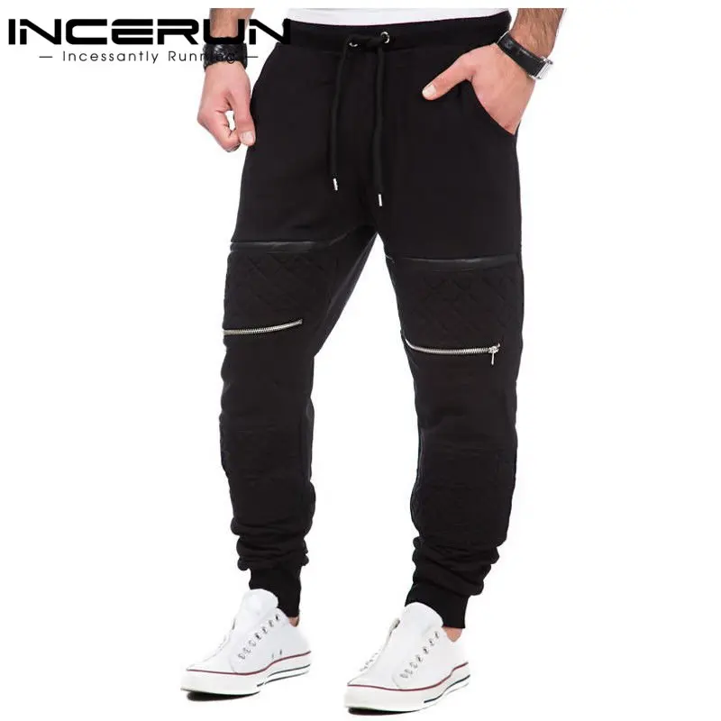 INCERUN S-3XL, мужские плотные спортивные штаны, зимние теплые штаны для бега, флисовые мешковатые Длинные спортивные штаны, повседневные уличные брюки, мужские длинные штаны