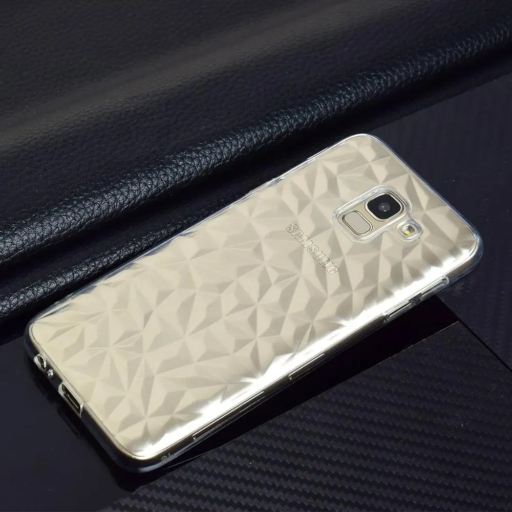 Роскошный чехол для телефона из прозрачного пластика samsung J4 J6 PLus 2018 мягкий