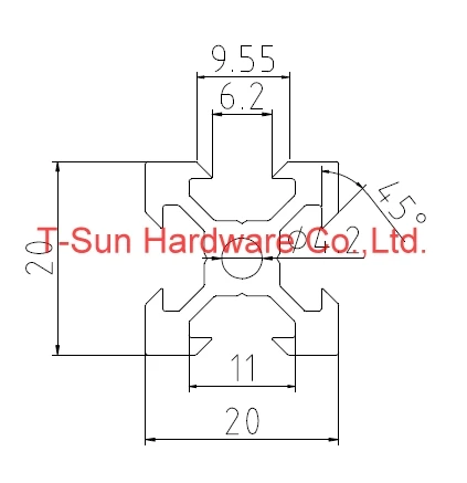V образный алюминиевый профиль экструзионный 2020 20*20|aluminum extrusion profile 2020|extrusion